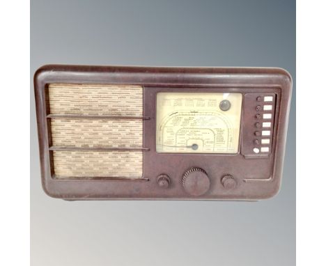 A vintage Bakelite cased Ecko valve radio. 