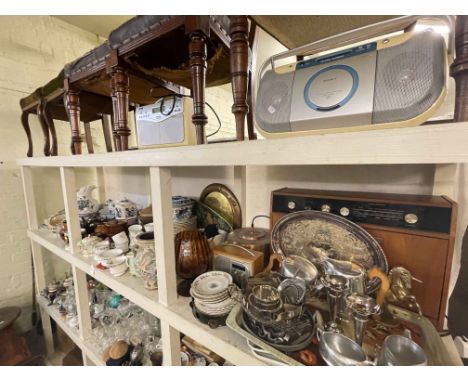 Mini Gram, radio cassette, DAB radio, collection of silver plate, china including toilet jug and basin, etc.