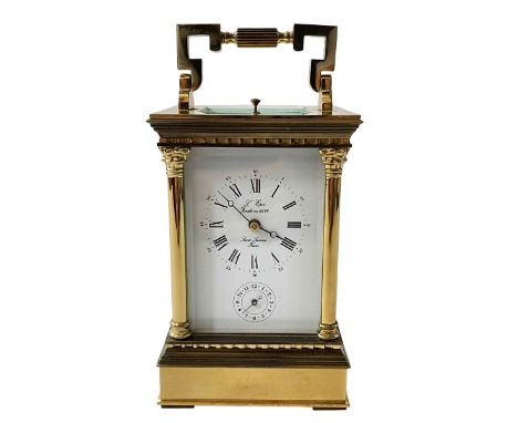 French gilt brass carriage clock.