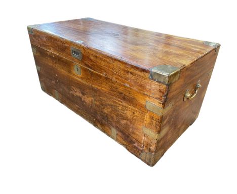 Brass bound camphorwood trunk, 41cm by 90cm by 45cm.