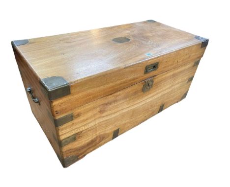 Brass bound camphorwood trunk, 46cm by 98cm by 47cm.