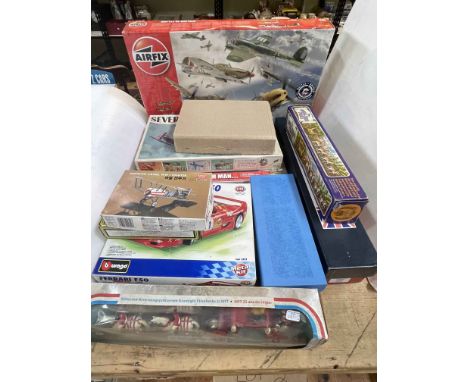 Airfix, Seversky and other model kits, Tournament Collection x 4, Crescent Royal State Coach, Corgi Silver Jubilee Coach, etc
