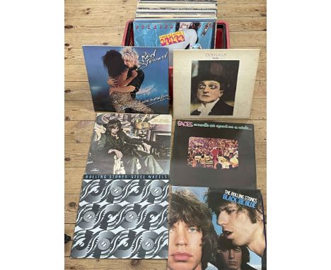 Collection of Rod Stewart, Rolling Stones, Genesis and other LPs.