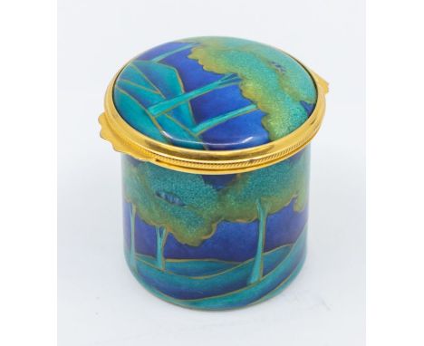 Moorcroft enamel Moonlit trinket box. Height approx 4.5cm. No signs of damage.