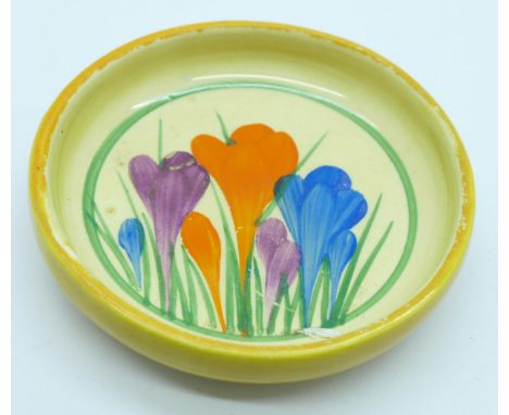 A Clarice Cliff crocus pattern pin dish 
