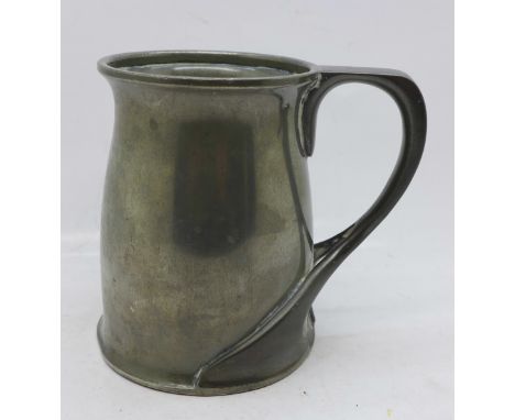 A Tudric pewter tankard marked Solkets, (Wm Haseler of Birmingham who made for Liberty) Made in England, Tudric 066, designed