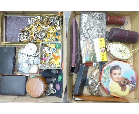 Cufflinks, buttons, watch parts, etc. 