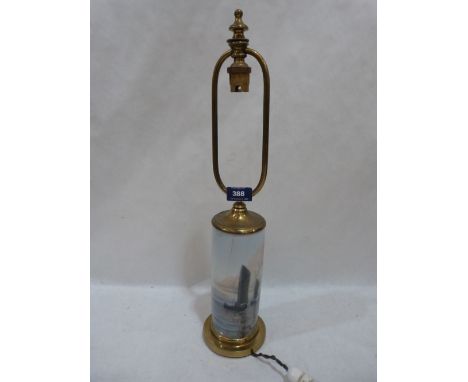 A Royal Copenhagen lamp base. Hair crack