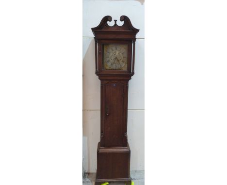 An 18th century oak longcase clock, the 12' silvered dial signed Henry Mason (Cumbria) with faux moonphase and date aperture,