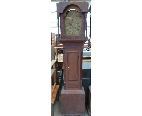 A George III oak and mahogany longcase clock, the 11' brass breakarch dial signed Thomas Vernon, Ludlow. 8 day movement. 81' 