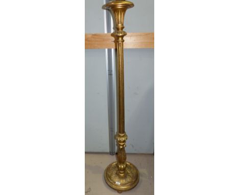 A gilt painted standard lamp