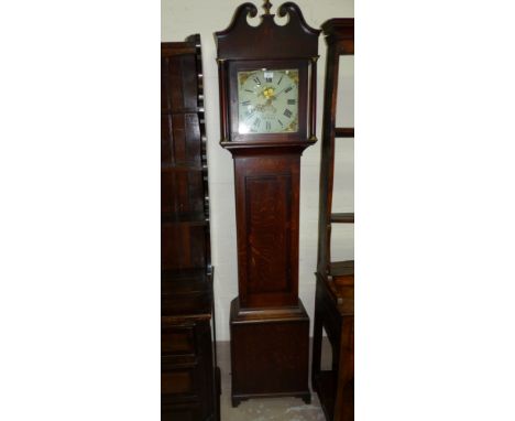 An early 19th century longcase clock in crossbanded oak case, 30 hour movement by James Thristle of Williton