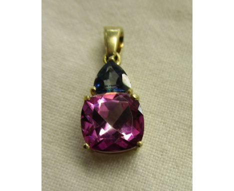 Gold amethyst &amp; topaz pendant