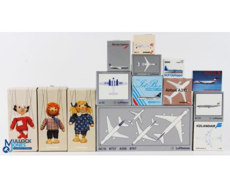 Erpa Schabak Scale Aeroplanes Boxed, a collection to include Lufthansa DC10, b737, A300, B747, Ju52,727, B-707, Jet Box Lockh