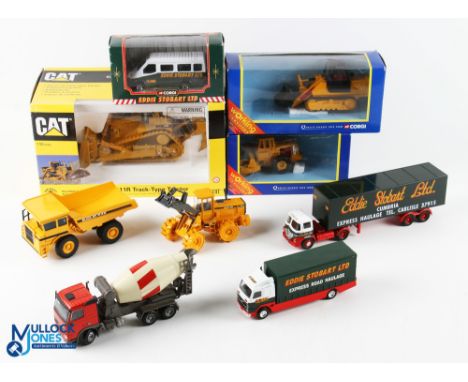 Diecast Toy Selection (9) to include Norscott Cat D11R Track Type Tractor 55025, KS Plant Hire Loader 66401, Wimpey Road Roll