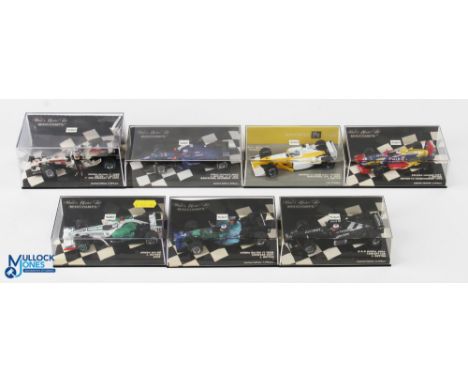 Jenson Button Minichamp Diecast Model Toys (7) featuring 1999 F399 British F3 Championship Dallara Sodemo, 1999 AP02 1st F1 T