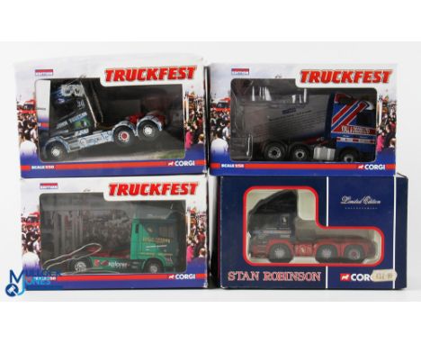 Corgi 1/50 Scale Diecast Lorry Cabs (4) - CC12815 Scania T Cab topline John Toulson, CC13808 Mercedes Benz Actros Yuill &amp;