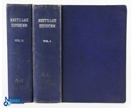 Scott's Last Expedition 1913- First edition, two volumes: The First "Being The Journals Of Captain R F Scott, RN CVO" - 633 p