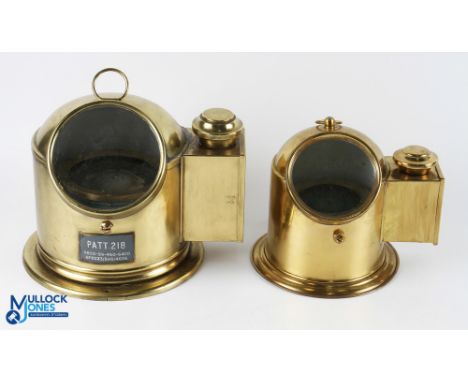 2x Cased Ships Binnacle Compasses, one marked Patt 218 6605-99-460-6400 No.8233/BHS?46060 Sestrel - this has been converted t