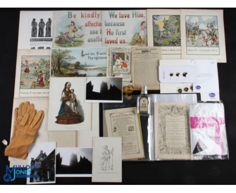 Mixed Ephemera Prints, Engravings, Adverts, Maps, to include religious period Bible verses, a selection of maps, and prints -