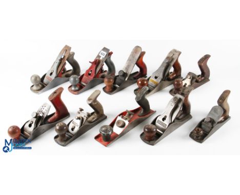 10 x Block Planes Woodworking Tools, most No.4 style plane with makes of Milbro, J Herring, Rob Craft, Schlieper Eye brand, U