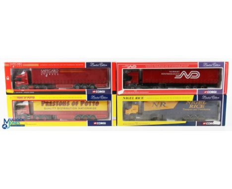 Corgi 1/50 Scale Lorries (4) - 75805 MAN curtainside Safegard Storage, 76404 Scania curtainside Prestons of Potto, 75603 Rena