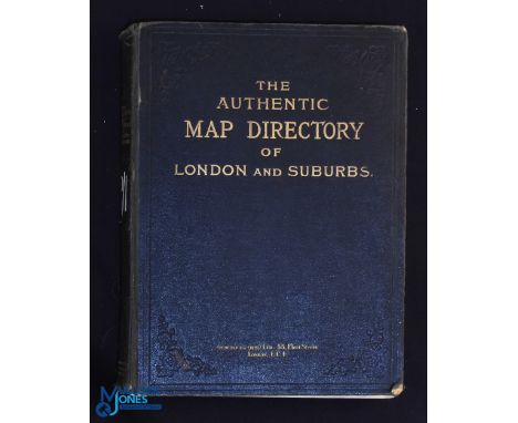 London -The Authentic Map Directory of London and Suburbs, produced by Geographia Ltd c1923 - large folio with considerable c