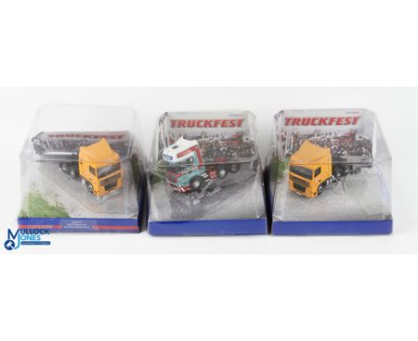 Corgi 1/50 Scale Truckfest Diecasts (3) - CC13218 DAF XF space cab Jack Richards &amp; Son Ltd, CC13410 MAN TGA XXL Pollock (