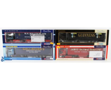 Corgi 1/50 Scale Lorries (4) - 75806 MAN curtainside W H Malcolm Transport ltd, 75803 MAN curtainside Gallacher Bros, 76403 S