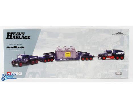 Corgi Heavy Haulage Diecast Commercial Toy Wrekin Roadways Scammell Contractor x2, 24-wheel Girder Trailer &amp; Transformer 