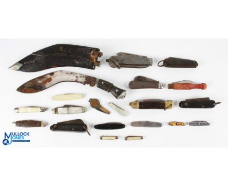 Penknife Collection to include British Miltary folding knifes dated 1943-1945, a mother of pearl small fruit knife, a Royal N