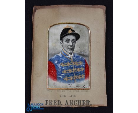 Fred Archer Known as the 'Tin Man' 1857 -1886 Silk Stevengraph - The Champion Jockey For 13 Consecutive Years With 2,748 Winn