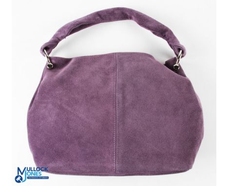 Vintage Nardelli Taly Purple shoulder Bag Medium Suede Leather - magnetic clasps 