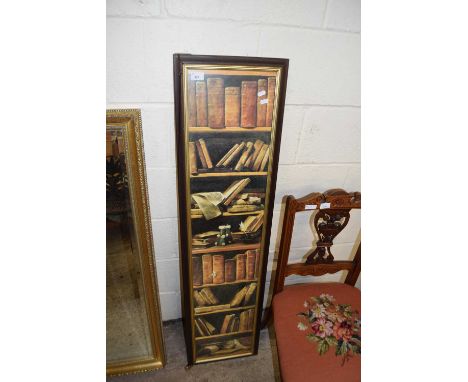 COLOURED PRINT OF A SHELF OF BOOKS