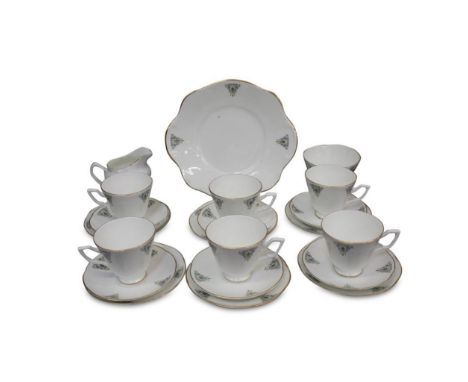 comprising of cups, saucers, side plates, sandwich plate, sugar bowl and cream jug; 21 pieces