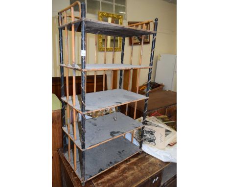 BAMBOO FRAMED SMALL SHELF UNIT