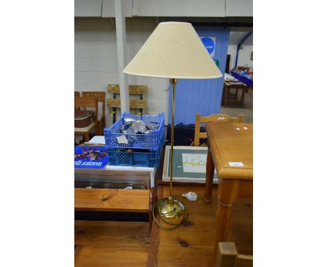 SMALL BRASS EFFECT TABLE LAMP WITH SHADES