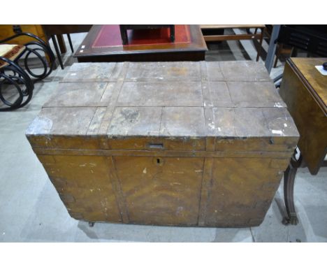 A large rustic period shipping trunk