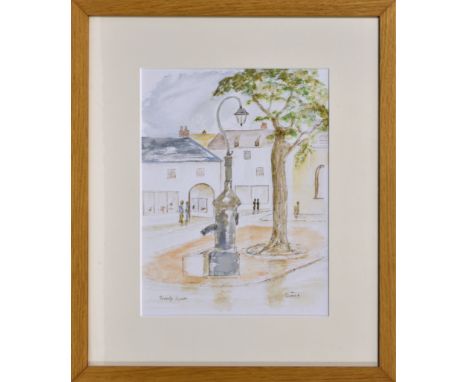 Remick (Guernsey, 20th century), 'Trinity Square', St Peter Port, Guernsey watercolour, signed and inscribed, in a plain ligh