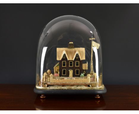 A fascinating and unusual WWI scratch built diorama model of a cottage - Possible Jersey German Prisoner of War interest, The