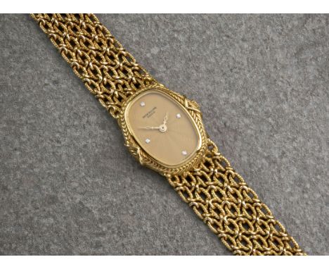 Patek Philippe - a ladies 18ct gold and diamond ladies wrist watch, Ref. 4505/1, Movement No. 1405126, circa 1986, Cal. 16 25