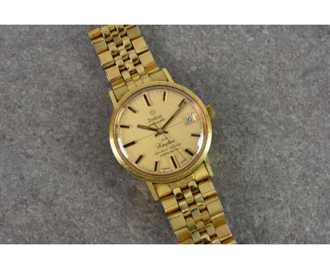 A vintage Zodiac Automatic 36.000 Kingline Officially Certified Chronometer gentleman's wrist watch, the 27mm. champagne dial