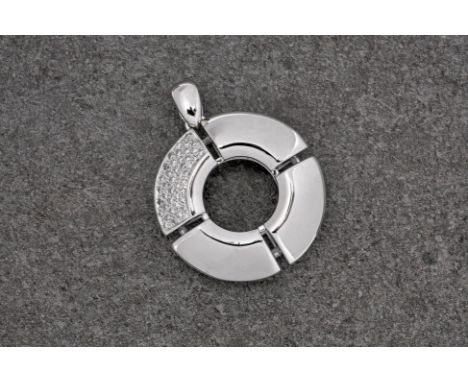An 18ct white gold and diamond pendant by Antonini, the pendant inset with approximately 1ct of very good, brilliant cut diam