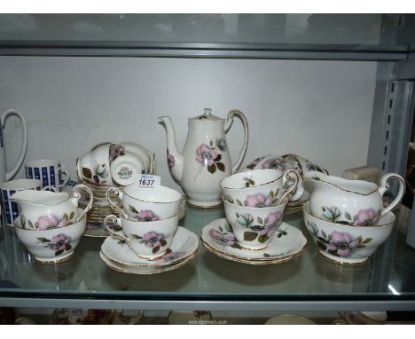 A Royal Standard 'Pompadour' part six person tea and coffee set including six each of coffee cups and saucers, teacups and sa