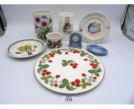 A quantity of miscellaneous china including a Royal Worcester 'Wrendale' vase, Portmeirion Botanical Gardens pots and plate, 