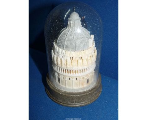 Circle of Guiseppe Andreoni, circa 1870, a rare carved alabaster scale model of the Baptistery of the Field of Miracles at Pi