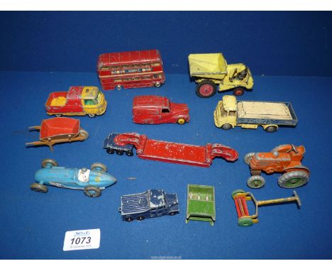 A small quantity of Dinky and Corgi toys including Dinky Super Toys 'Muir-Hill Dumper', Field-Marshall Tractor, Corgi Commer 
