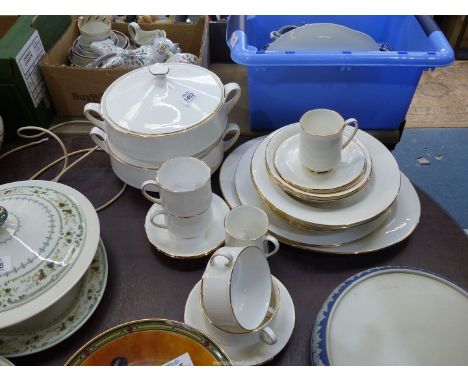 A quantity of Royal Albert 'Larisa' tea ware and dinnerware for two including tureens, teacups and saucers etc.