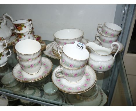 A 'Plant' Tuscan china part tea set including six each of cups, saucers, tea plates, cake plate, milk jug, sugar bowl etc.