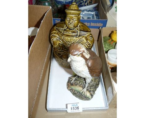 A Beswick Beneagles Osprey decanter and a Sadler tea caddy.